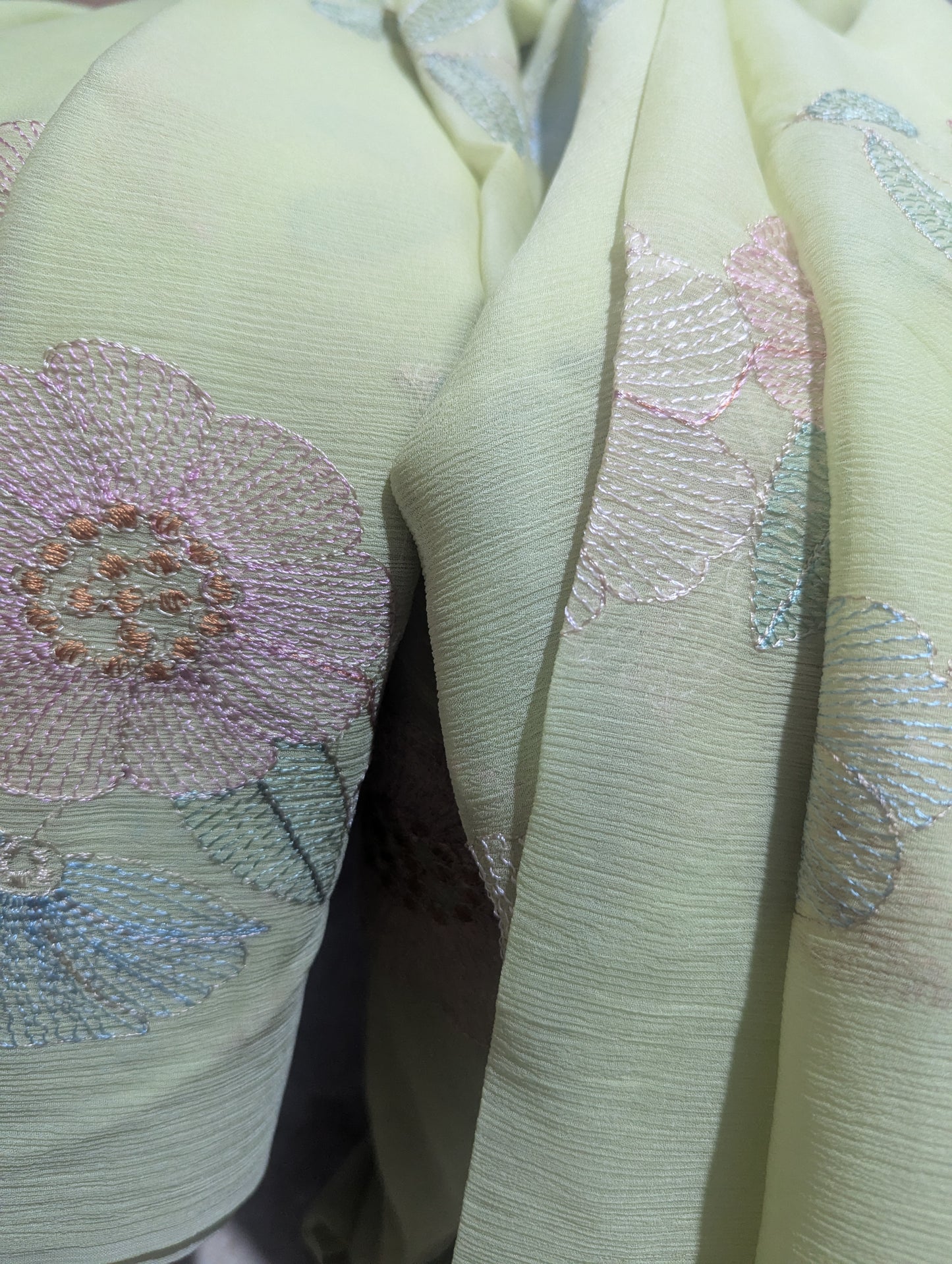 Lawn three piece with chiffon dupatta