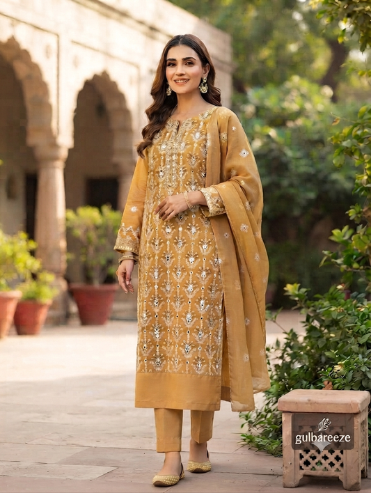 Pure lawn three piece