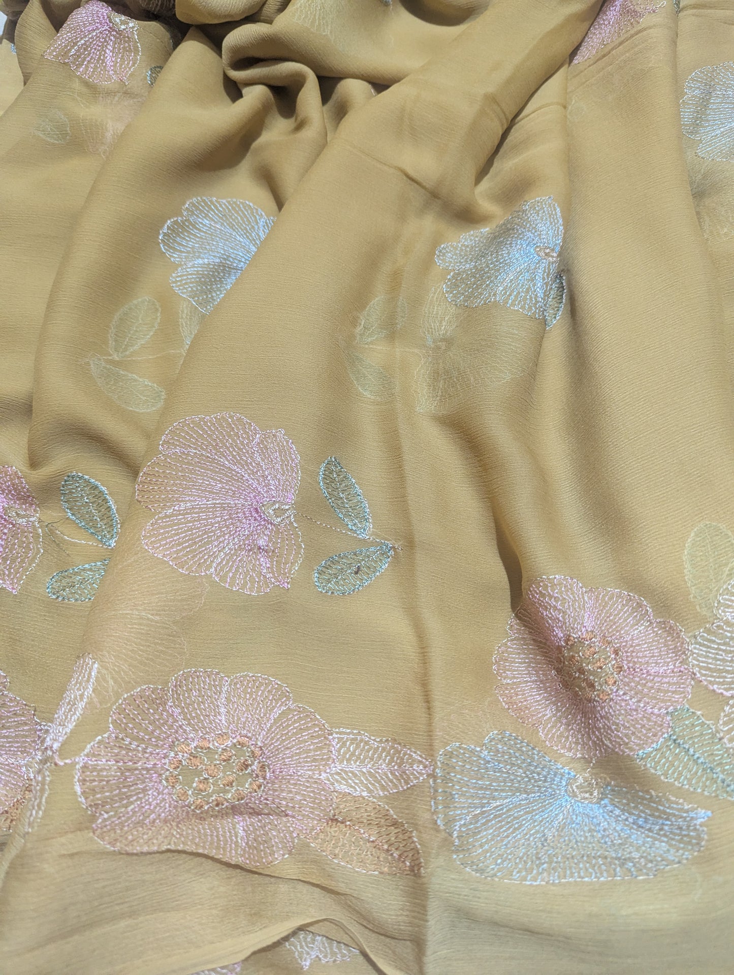 Lawn three piece with chiffon dupatta