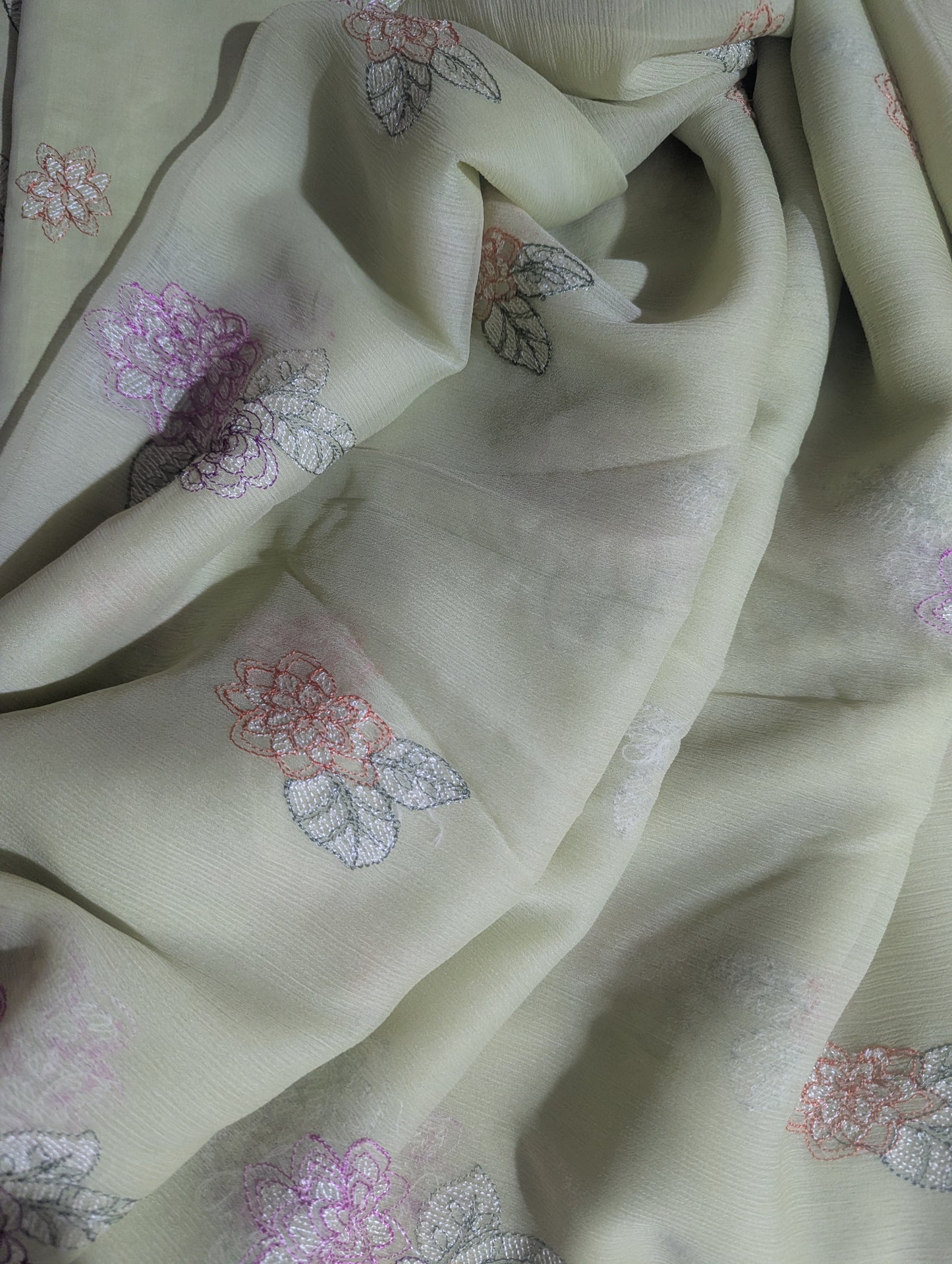 Lawn three piece with chiffon dupatta
