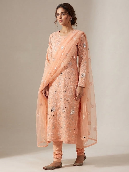 Lawn three piece with chiffon dupatta plain trouser and plain back