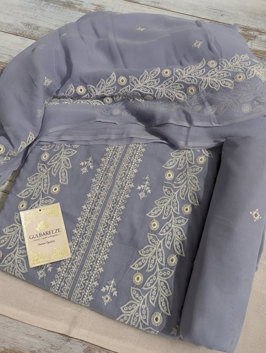 Pure lawn with chiffon dupatta