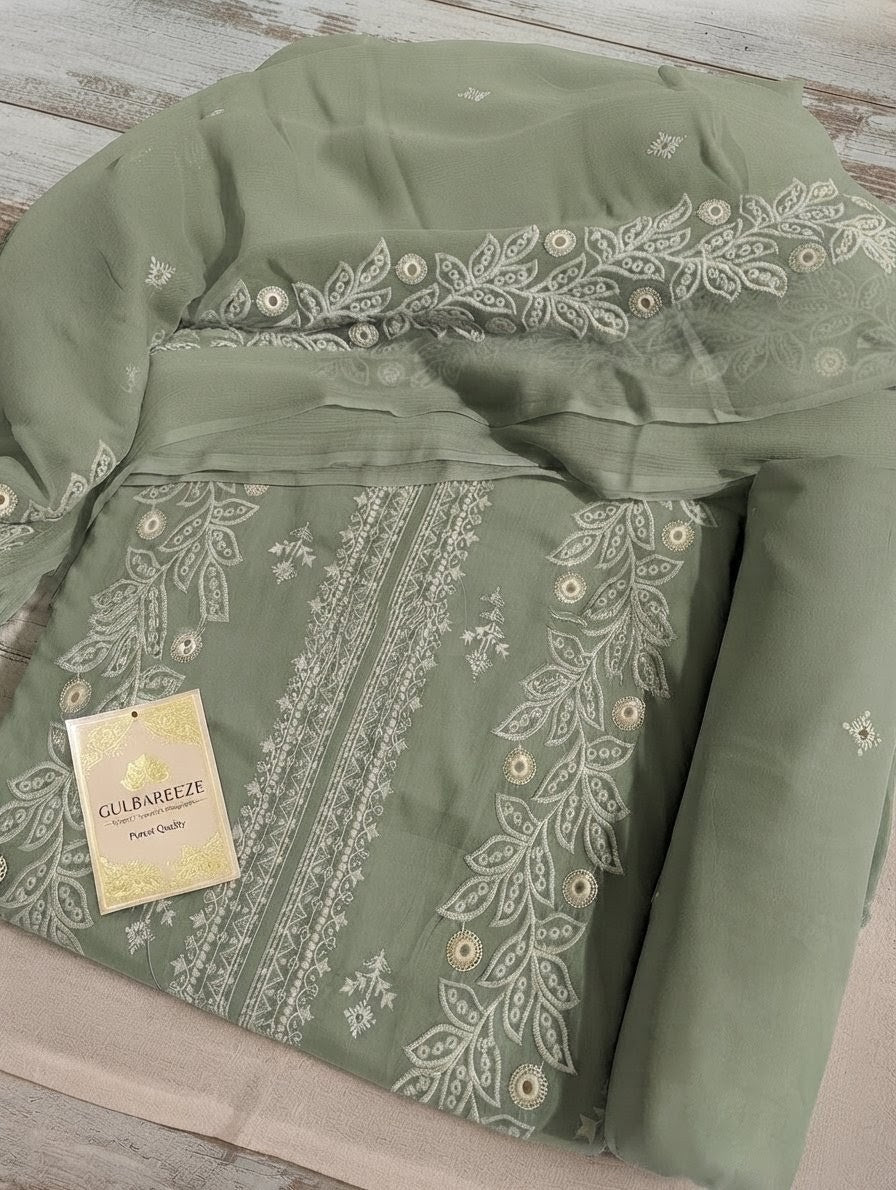 Pure lawn with chiffon dupatta