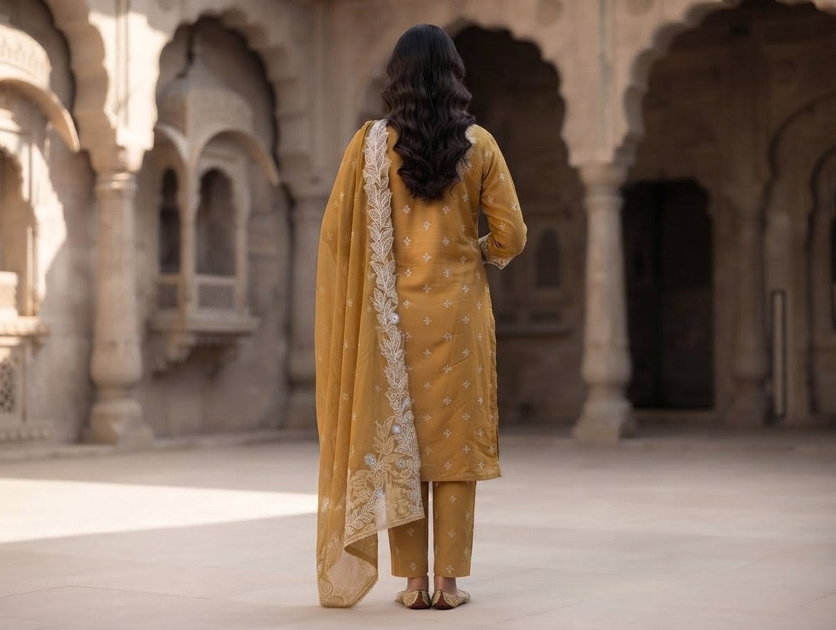 Pure lawn with chiffon dupatta